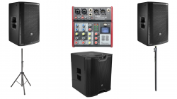 Powered Speaker w/ Bluetooth Mixing Desk & Subwoofer Package